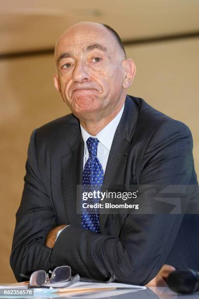 Jean-Marc Janaillac, chief executive officer of Air France-KLM Group, looks on during the Airlines For Europe Conference in Brussels, Belgium, on...