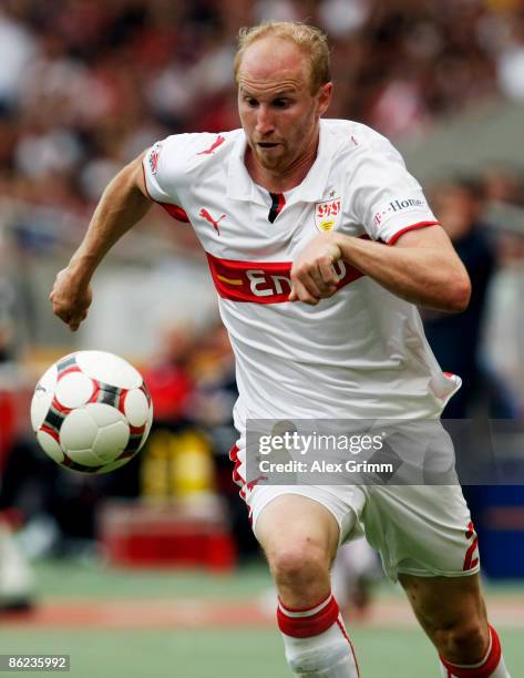 Ludovic Magnin of Stuttgart in action during the Bundesliga match between VfB Stuttgart and Eintracht Frankfurt at the Mercedes-Benz Arena on April...