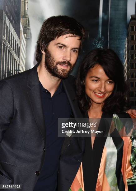 Actor Jim Sturgess and actress Dina Mousawi attend the premiere of Warner Bros. Pictures' 'Geostorm' at the TCL Chinese Theatre on October 16, 2017...