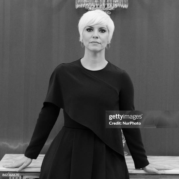 The singer Pasion Vega Portrait Session at Royal Theater October 17, 2017 in Madrid, Spain