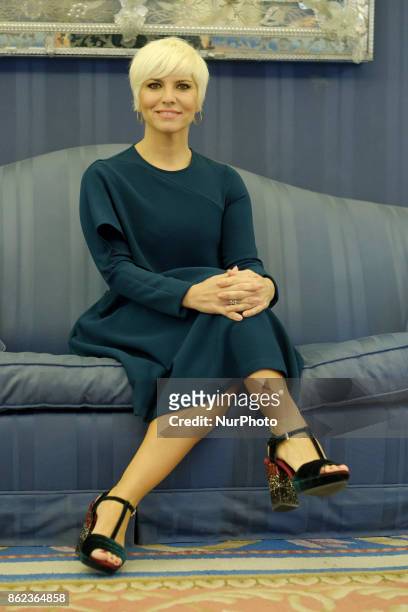 The singer Pasion Vega Portrait Session at Royal Theater October 17, 2017 in Madrid, Spain
