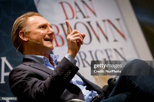 American author of thriller fiction, Dan Brown, presents his last novel &quot;Origin&quot; in Barcelona, Spain on October 17, 2017