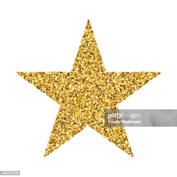 stockillustraties, clipart, cartoons en iconen met een stervorm gemaakt van goud vector glitter op witte achtergrond - star confetti white background