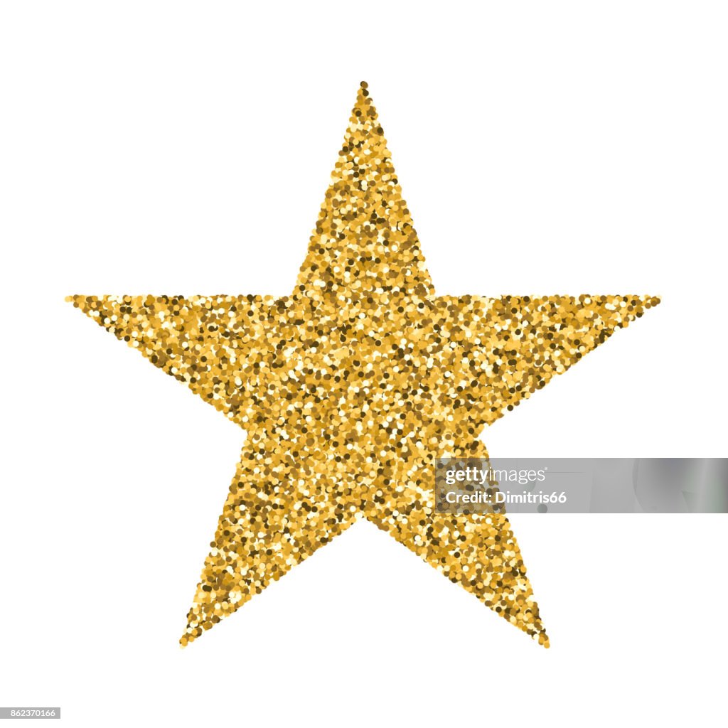 A Star Shape Made From Gold Vector Glitter On White Background High-Res  Vector Graphic - Getty Images