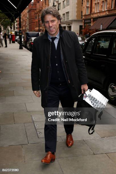 John Bishop celebrates David Walliams receiving an OBE with a lunch with at Scott's restaurant in Mayfair sighting on October 17, 2017 in London,...