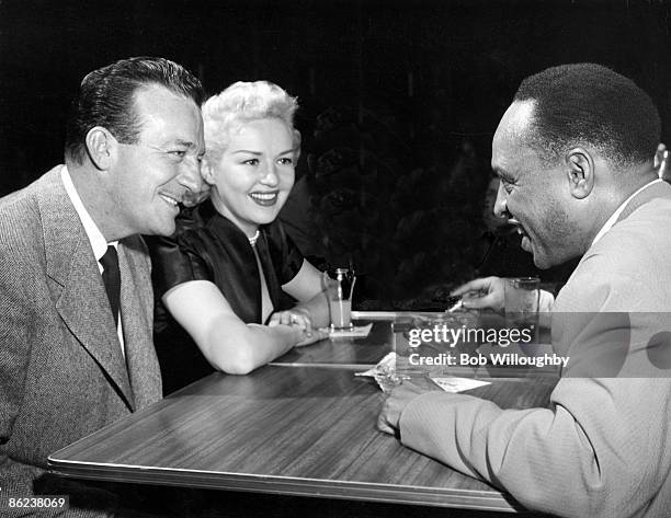 Photo of Harry JAMES and Lionel HAMPTON; with Harry James and Betty Grable at the Hollywood Palladium