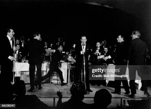 Photo of Frank SINATRA and RAT PACK and Dean MARTIN and Sammy DAVIS JNR; Dean Martin, Peter Lawford, Sammy Davis Jnr, Frank Sinatra, Joey Bishop,...