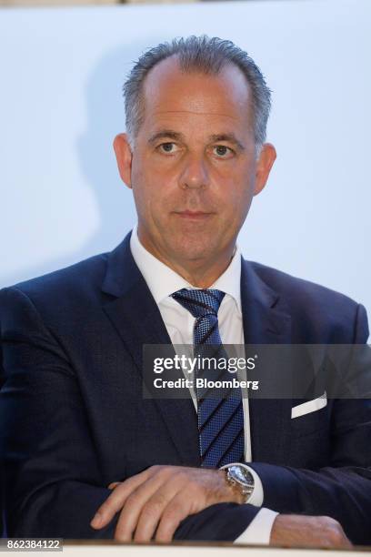 Martin Gauss, chief executive officer of airBaltic, looks on during the Airlines For Europe Conference in Brussels, Belgium, on Tuesday, Oct. 17,...