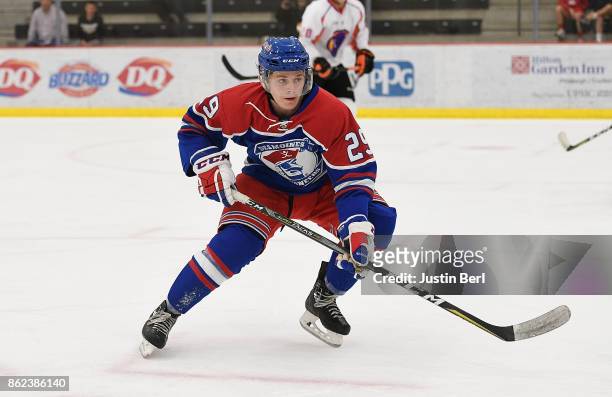 Nicolaus Appendino of the Des Moines Buccaneers skates during the game against the Youngstown Phantoms on Day 4 of the USHL Fall Classic at UPMC...