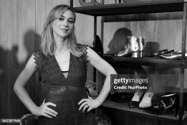 Actress Marta Hazas attends the 'Merkal, The Show' event at Gymage theatre on October 17, 2017 in Madrid, Spain.