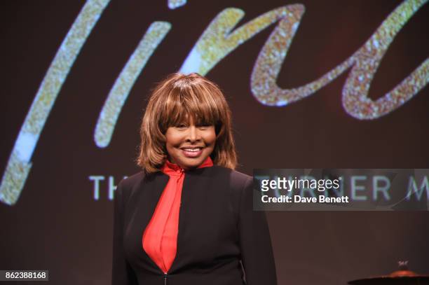 Tina Turner poses at a photocall for "Tina: The Tina Turner Musical" at The Hospital Club on October 17, 2017 in London, England.