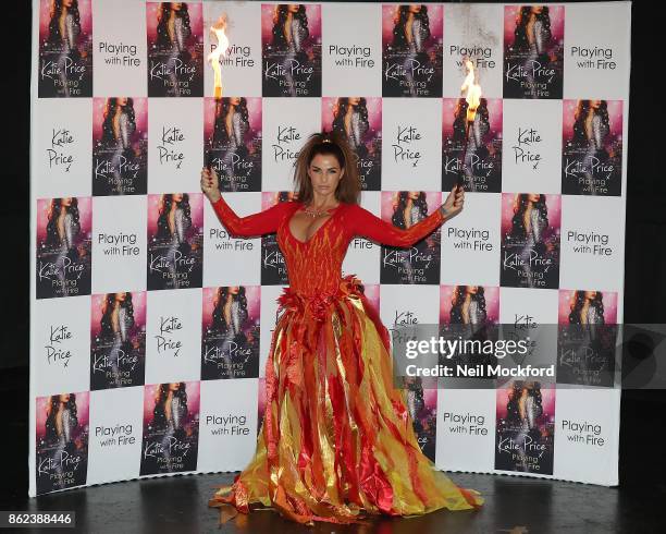 Katie Price photocall for her new novel 'Playing With Fire' at The Worx Studio's on October 17, 2017 in London, England.