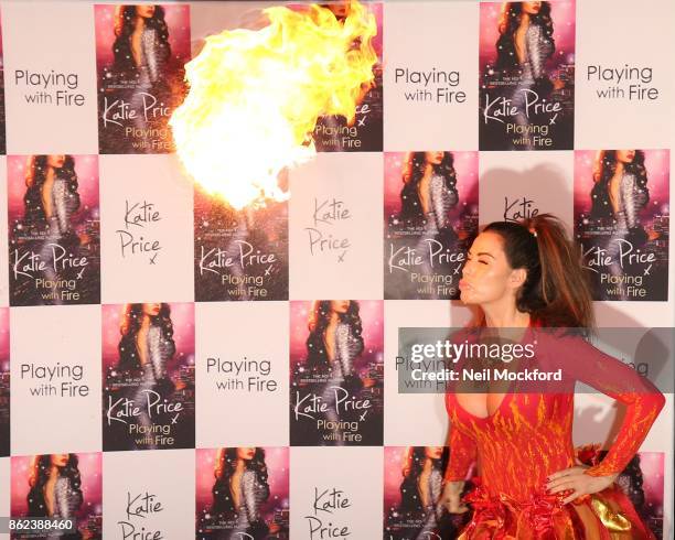 Katie Price photocall for her new novel 'Playing With Fire' at The Worx Studio's on October 17, 2017 in London, England.