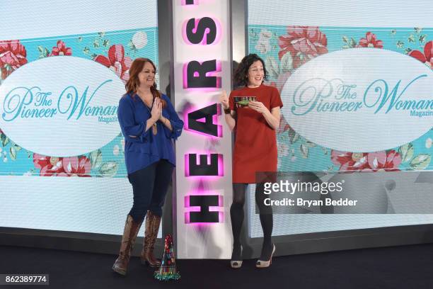 Ree Drummond and Editor in Chief of Food Network Magazine Maile Carpenter speak onstage at Hearst Magazines' Unbound Access MagFront at Hearst Tower...