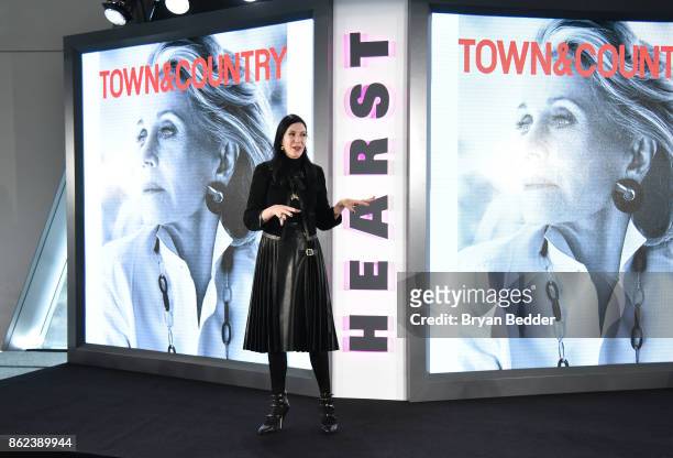 Jill Kargman speaks onstage at Hearst Magazines' Unbound Access MagFront at Hearst Tower on October 17, 2017 in New York City.
