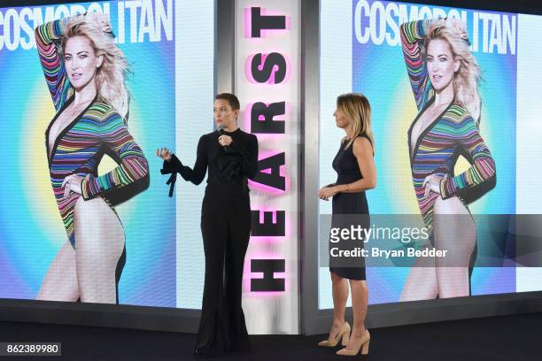 Actress Kate Hudson and Editor in Chief of Cosmopolitan Michele Promaulayka speaks onstage at Hearst Magazines' Unbound Access MagFront at Hearst...