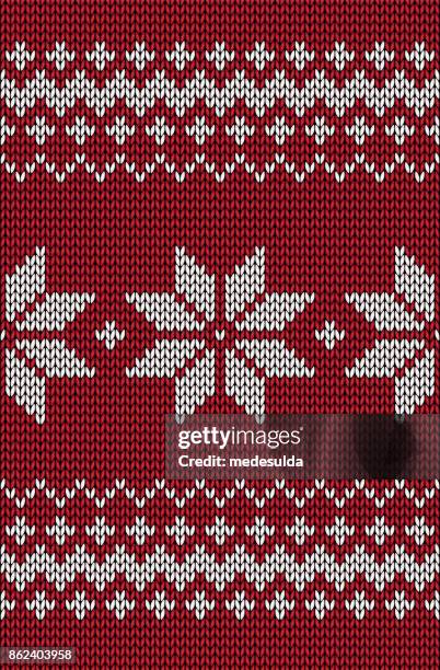 knitted pattern - wool socks stock illustrations