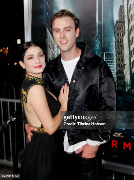 Niki Koss and Sterling Beaumon attend the premiere of Warner Bros. Pictures 'Geostorm' at TCL Chinese Theatre on October 16, 2017 in Hollywood,...