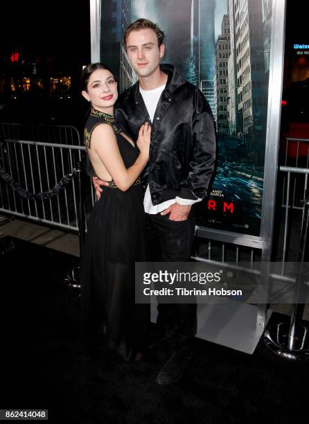 Niki Koss and Sterling Beaumon attend the premiere of Warner Bros. Pictures 'Geostorm' at TCL Chinese Theatre on October 16, 2017 in Hollywood,...