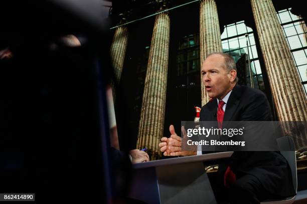 Dave Calhoun, head of private equity portfolio operations for Blackstone Group LP, speaks during a Bloomberg Television interview in New York, U.S.,...