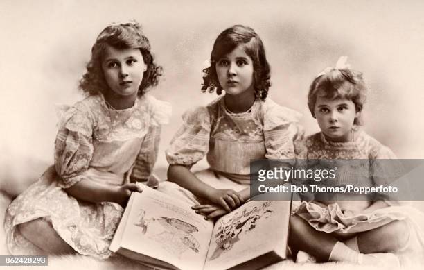 The three daughters of The Prince and Princess Nicholas of Greece, left to right: Princess Olga who later married Prince Paul of Yugoslavia, Princess...