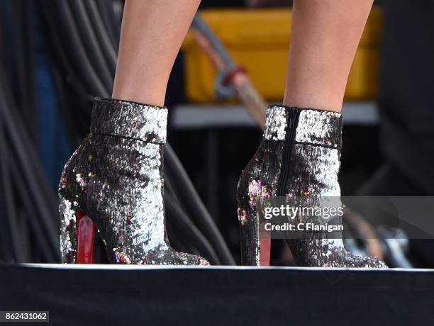 Kelsea Ballerini, shoe detail, performs during the Daytime Village Presented by Capital One at the 2017 HeartRadio Music Festival at the Las Vegas...