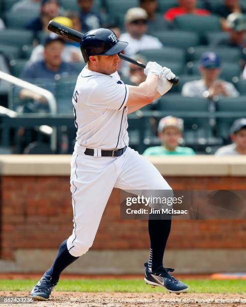 Peter Bourjos of the Tampa Bay Rays in action against the New York Yankees at Citi Field on September 13, 2017 in the Flushing neighborhood of the...