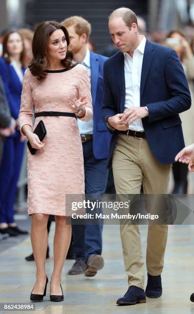 Catherine, Duchess of Cambridge and Prince William, Duke of Cambridge attend the Charities Forum Event at Paddington Station on October 16, 2017 in...