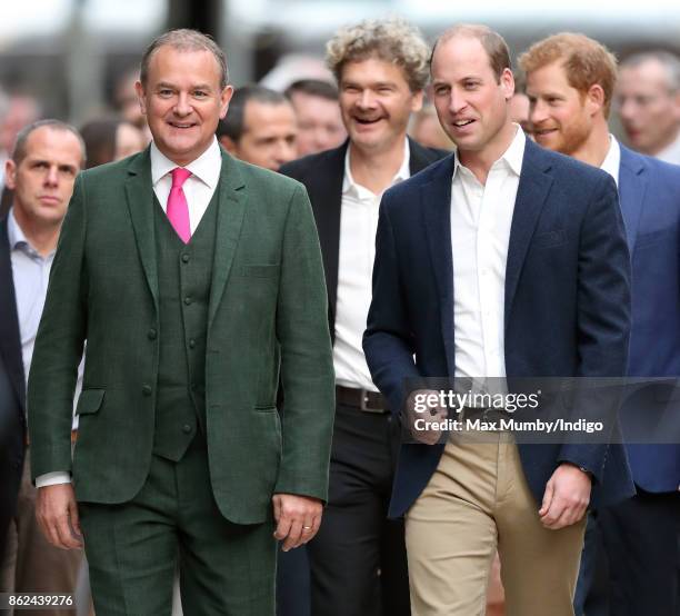 Hugh Bonneville and Prince William, Duke of Cambridge attend the Charities Forum Event at Paddington Station on October 16, 2017 in London, England.