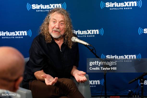 Musician Robert Plant holds a Town Hall at SiriusXM Studios to promote his new album "Carry Fire" on October 17, 2017 in New York City.