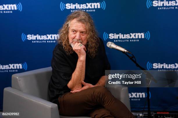 Musician Robert Plant holds a Town Hall at SiriusXM Studios to promote his new album "Carry Fire" on October 17, 2017 in New York City.