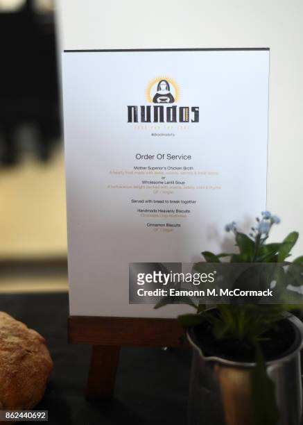 Catholic nuns open pop-up Shoreditch restaurant 'NUNdos' offering 'food for the soul' at White Rabbit on October 17, 2017 in London, England. The...