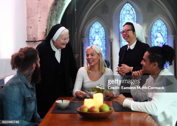 Catholic nuns open pop-up Shoreditch restaurant 'NUNdos' offering 'food for the soul' at White Rabbit on October 17, 2017 in London, England. The...