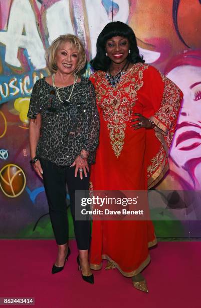 Elaine Paige and Patti Boulaye attend the 50th anniversary production of "Hair: The Musical" at The Vaults on October 17, 2017 in London, England.