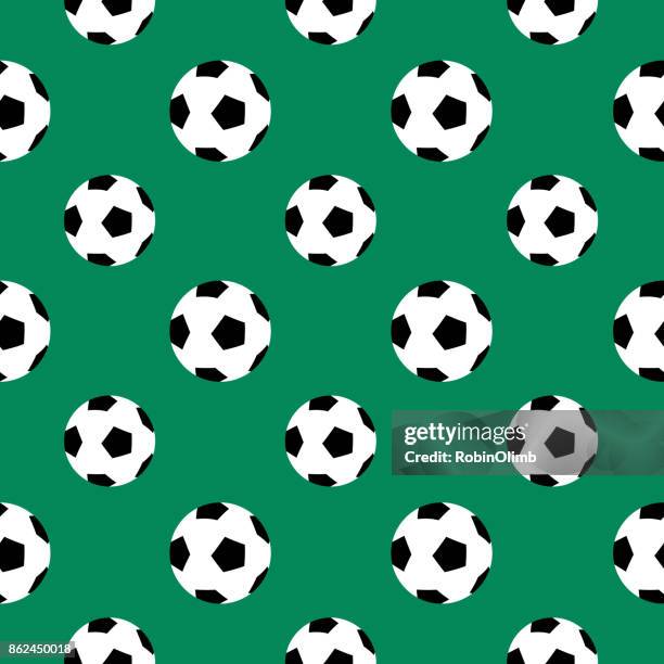 soccer ball seamless pattern - sports ball pattern stock illustrations