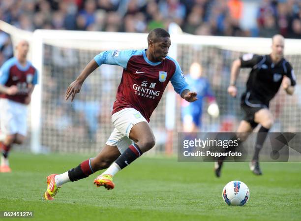 Charles N'Zogbia of Aston Villa in action during the Barclays Premier League match between Aston Villa and Sunderland at Villa Park on April 21, 2012...