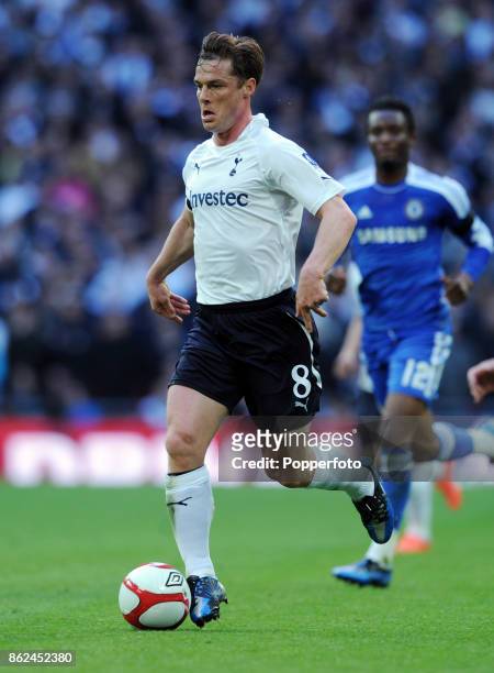 Scott Parker of Tottenham Hotspur in action during the FA Cup Semi Final between Chelsea and Tottenham at Wembley Stadium on April 15, 2012 in...
