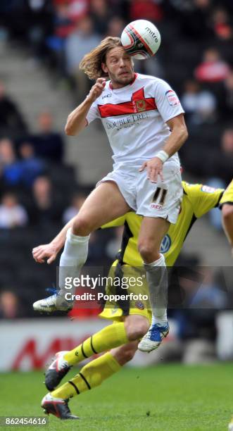 Alan Smith of Milton Keynes Dons in action during the nPower League One match between Milton Keynes Dons and Sheffield United at StadiumMK on April...
