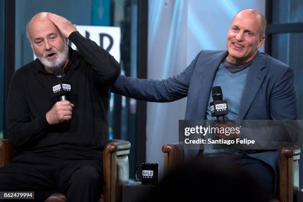 Rob Reiner and Woody Harrelson attend Build Presents to discuss their film "LBJ" at Build Studio on October 17, 2017 in New York City.