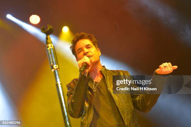 Patrick Monahan of Train performs at City Hall on October 16, 2017 in Sheffield, England.