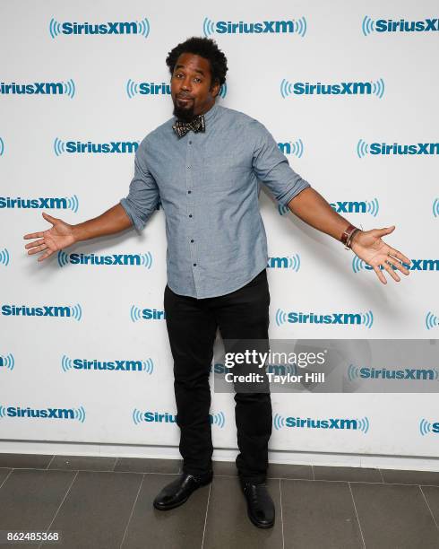 Dhani Jones visits the SiriusXM Studios on October 17, 2017 in New York City.