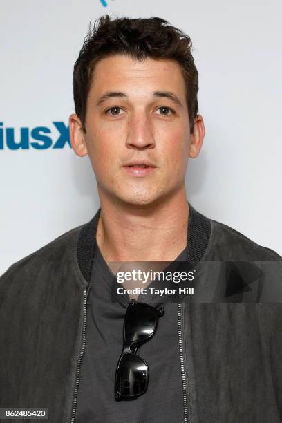 Miles Teller visits the SiriusXM Studios on October 17, 2017 in New York City.