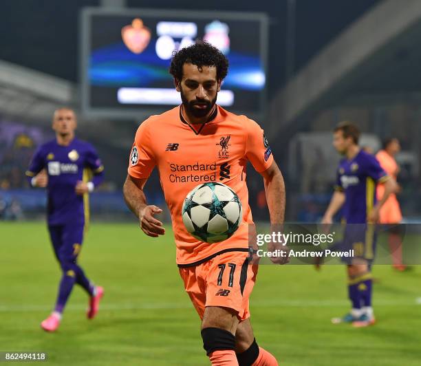 Mohamed Salah of Liverpool during the UEFA Champions League group E match between NK Maribor and Liverpool FC at Stadion Ljudski vrt on October 17,...