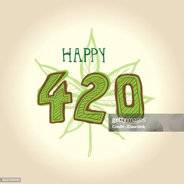 420 Raffle Sign Happy 420 Marijuana Greeting Design Template With Hand Drawn Elements ...