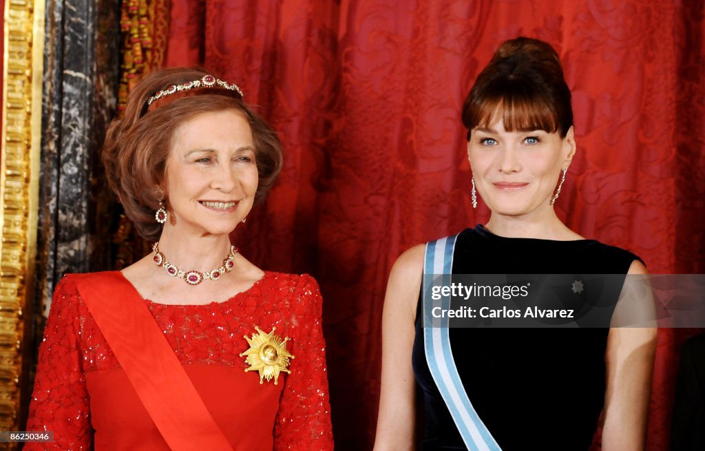 Spanish Royals Host Gala Dinner Honouring Nicolas Sarkozy & Carla Bruni