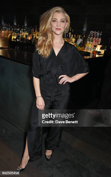 Natalie Dormer attends the press night after party for "Venus In Fur" at Mint Leaf on October 17, 2017 in London, England.