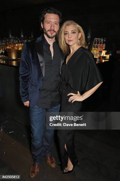 Cast members David Oakes and Natalie Dormer attend the press night after party for "Venus In Fur" at Mint Leaf on October 17, 2017 in London, England.