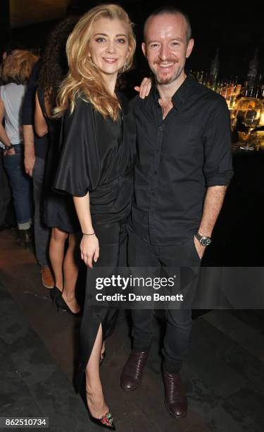 Cast member Natalie Dormer and husband Anthony Byrne attend the press night after party for "Venus In Fur" at Mint Leaf on October 17, 2017 in...