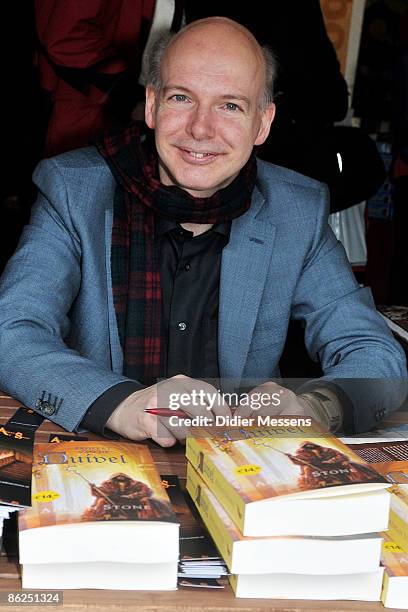 Adrian Stone is seen as he signs a book at Elf Fantasy Fair April 26, 2009 in Haarzuilens, Netherlands.