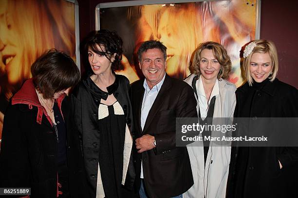Florence Loiret Caille and Zabou Breitman and Daniel Auteuil and Christiane Millet and Marie-Josee Croze attends "Je l'aimais" Premiere on April 27,...